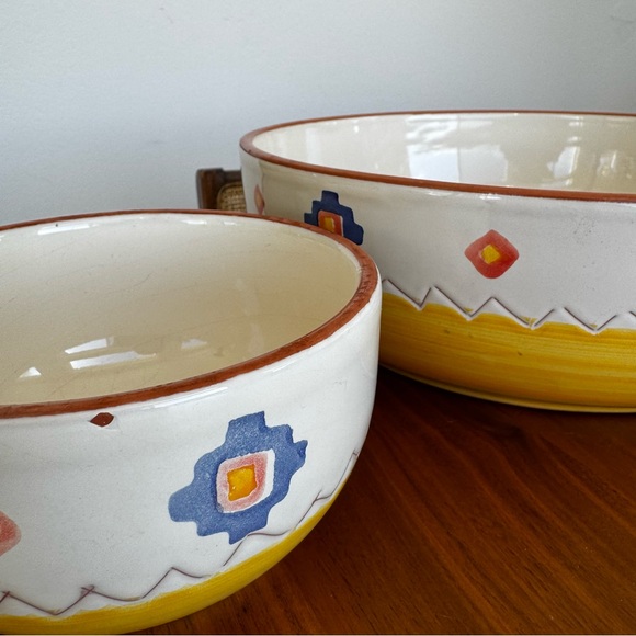 ⚡️SOLD⚡️ Vintage Santa Fé Brand Ceramic Southwestern Chips And Salsa Bowl Set - Picture 10 of 10